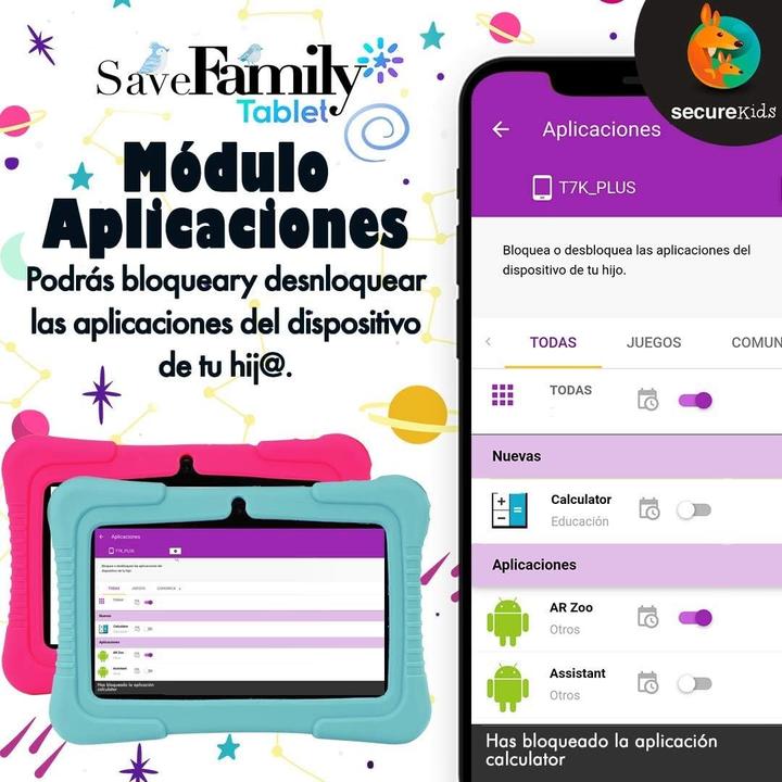 Produktbild Save Family Tab Kids 7 (Kinder Tablet) (nur WLAN, 7", 16 GB, Pink)