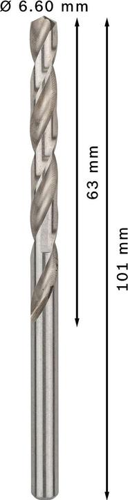 Image du produit Bosch Professional Zubehör Foret hélicoïdal PRO Metal HSS-G, 6,6 x 63 x 101 mm (6,6 mm)