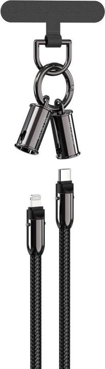 Image du produit Devia câble lanyard 2in1 PD USB-C - Lightning 1,2 m 27W noir (1.20 m, 27 W)