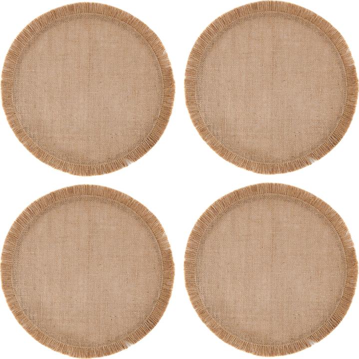 Actual product image Mikasa Round Hessian Placemats, Set of 4, Natural, 38cm (4 pcs.)