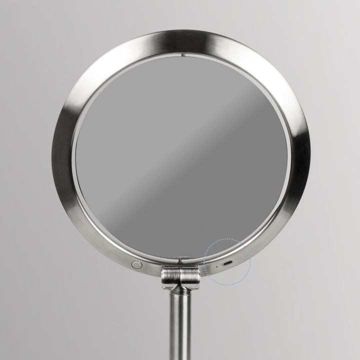 Actual product image Homedics Twist Make-up-Spiegel Freistehend Rund Edelstahl (16 x 16 x 37 cm)