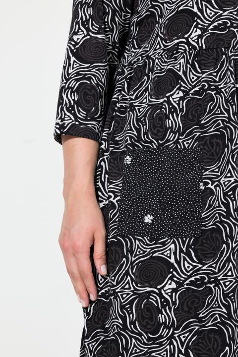 Produktbild Ulla Popken Longshirt, A-Linie, Blumendruck, 3/4-Ärmel (56)