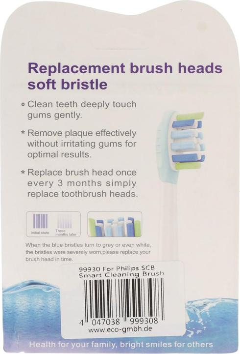 Produktbild AccuCell Zahnbürstenkopf Smart Cleaning Brush für elektrische Zahnbürsten von Philips, 4 Stück (4 x)