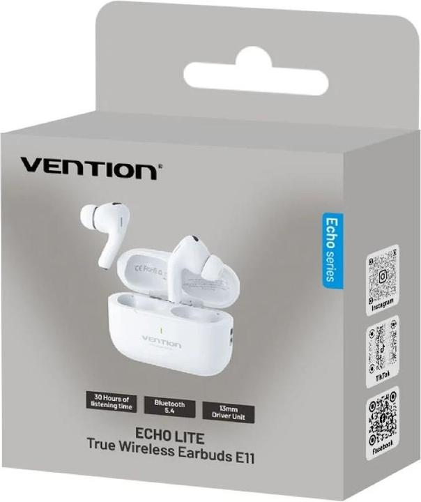 Actual product image Vention TWS Earbuds Echo Lite E11 (white) (6 h, Wireless)