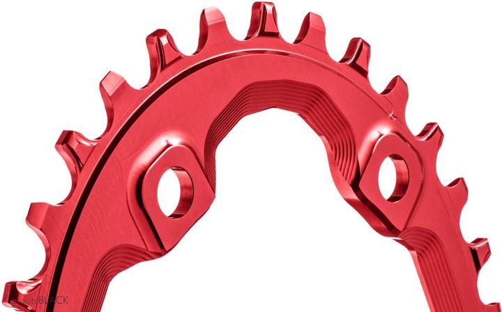 Actual product image AbsoluteBLACK aBLACK MTB OVAL XT M8000/MT700 assymetrical chainring N/W RED ROT (30)
