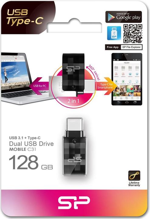 Actual product image Silicon Power C31 (128 GB, USB-A, USB-C)