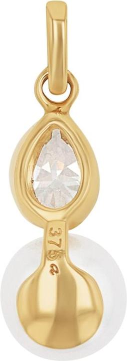 Immagine prodotto Amor Pendente da donna, oro 375, zirconi sintetici, perla d'acqua dolce coltivata (Oro 375, 9 ct)