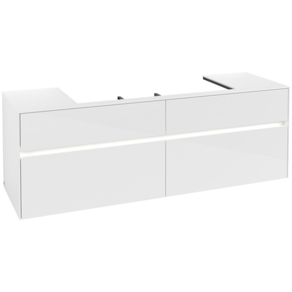 Villeroy & Boch, Waschbeckenunterschrank, V&B Waschtischunterschrank COLLARO 1600x548x500mm m LED-B. Glossy White (160 x...