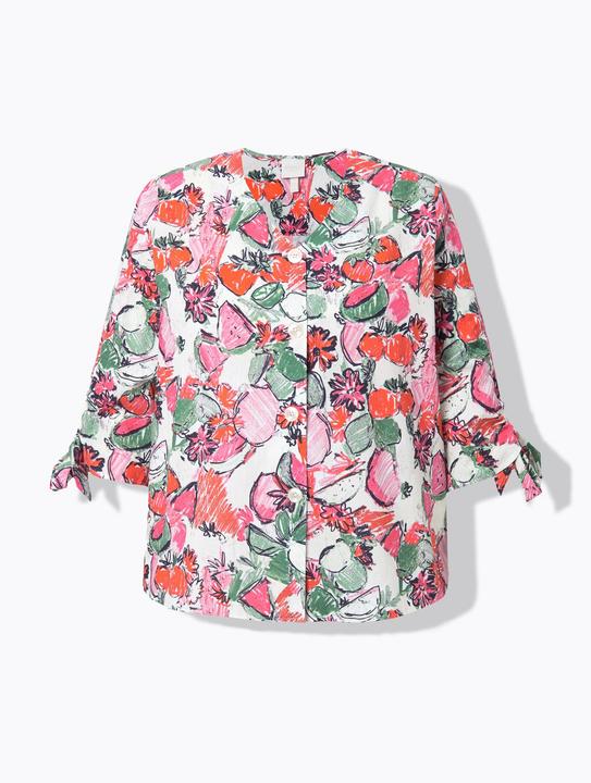Produktbild Ulla Popken Bluse, Oversized, V-Ausschnitt, 3/4-Arm (54)