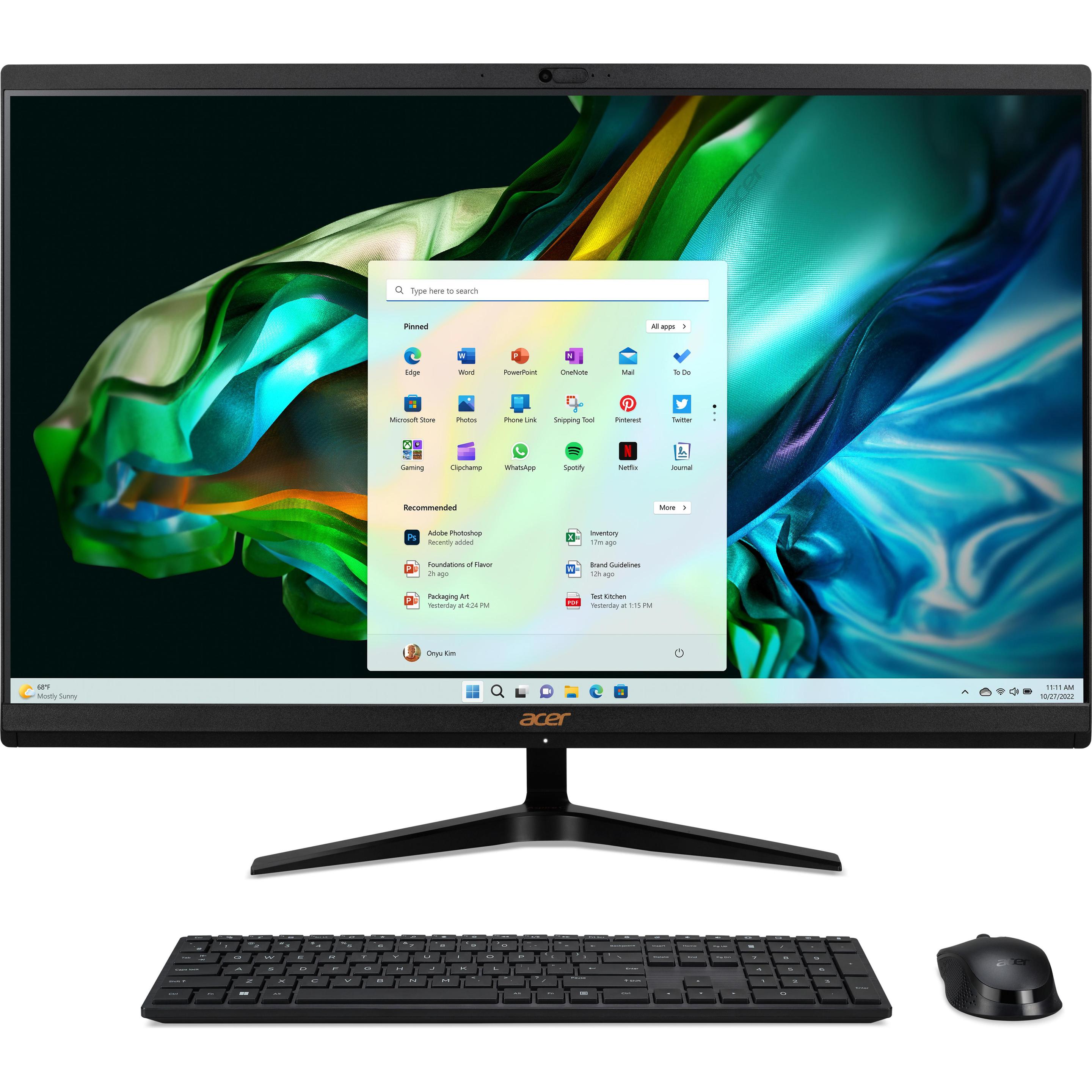 Acer Aspire C27-1800 AiO 27" FHD (Intel Core i5-12450H, 8 GB, 512 GB, Intel UHD Graphics), PC, Schwa