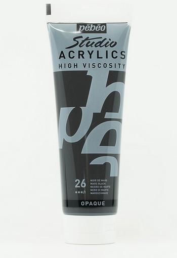 Produktbild Pebeo Studio Acrylics feine Acrylfarben (Marsschwarz, 250 ml)