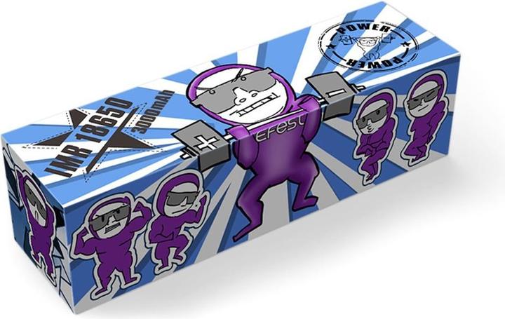 Actual product image Efest Battery Purple IMR 18650 maximum 35A current output (Flat Top) incl. battery protection box (1 pcs., 18650, 3000 mAh)
