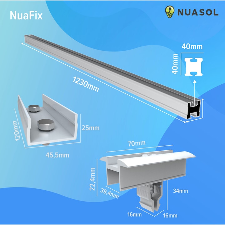 Actual product image Nuasol Tile roof assembly set (Solar system mounting material)