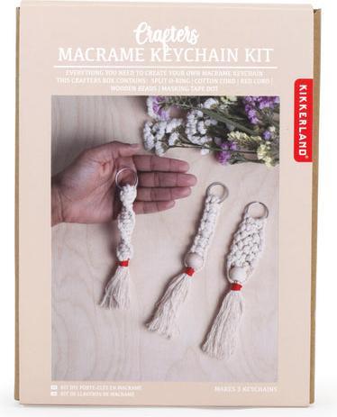 Actual product image Kikkerland Crafters Macrame Keychain Kit