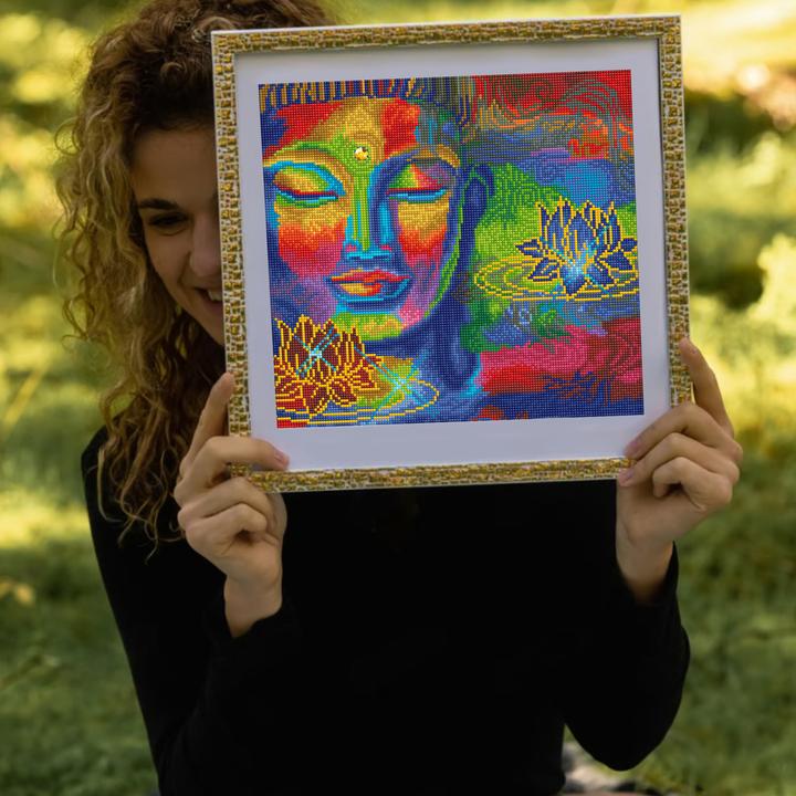 Actual product image Diamond Dotz Diamond Painting Buddha and lotus flowers