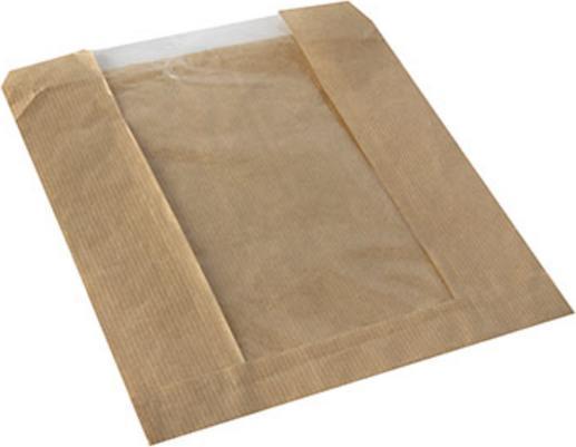 Actual product image Papstar Clear view pouches with PLA window purebrown pure