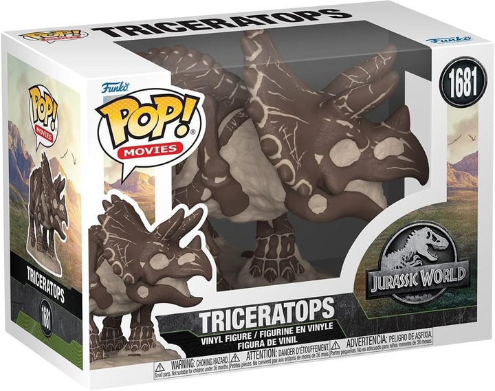 Actual product image Funko Jurassic Park Fossil POP! movies vinyl figure Triceratops 9 cm