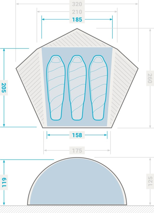 Immagine prodotto Simond Trek 900 3P (Tenda a cupola, 2.70 kg, 3 persone)