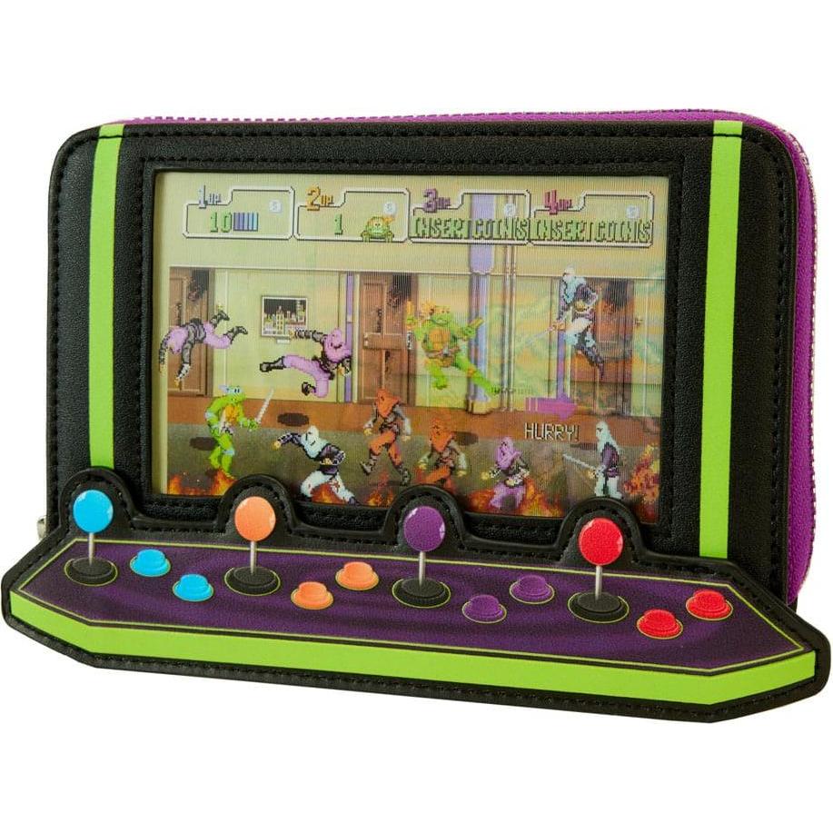 Funko, Portemonnaie, Loungefly: Nickelodeon - Teenage Mutant Ninja Turtles - TMNT 40th Anniversary Vintage Arcade Zip Ar...