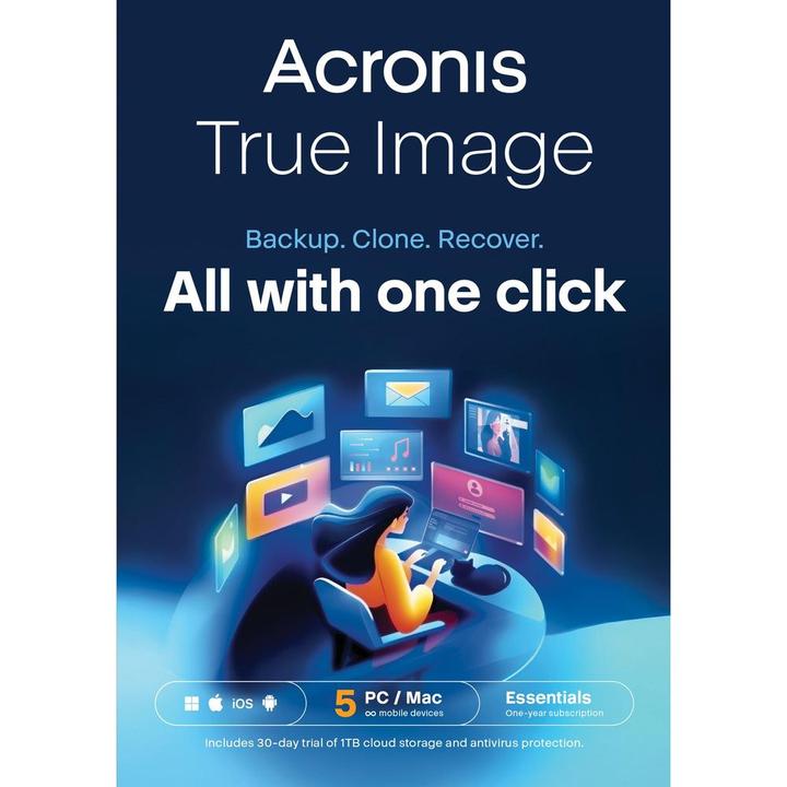 Produktbild Acronis Cyber Protect Home Office Essentials ESD, Subscr. 1y, 5 PC (5 User, 12 Monate)