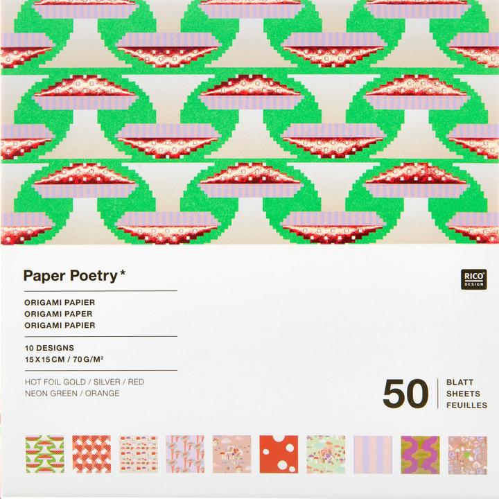Actual product image Rico Design Craft paper craft block Origami 50 sheets, 15 x 15 cm (70 g/m², 50 x)