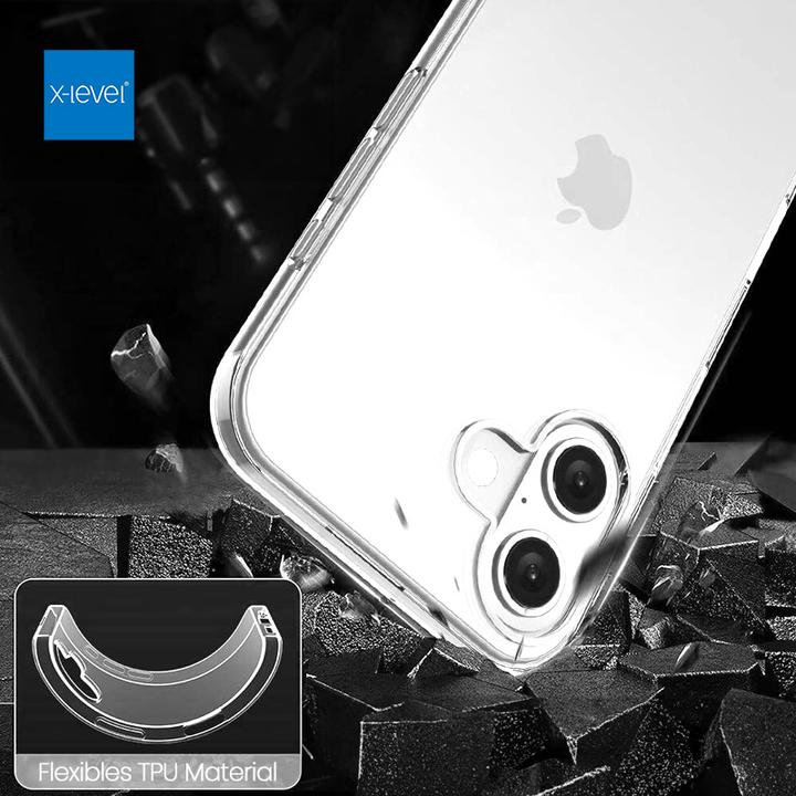 Image du produit X-Level iPhone 16e - Antislip Clear Case, Transparent (Apple iPhone 16e)