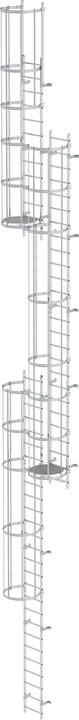 Produktbild Munk Mehrzügige Steigleiter mit Rückenschutz (Notleiter) Aluminium blank 15,20m (Mehrzweckleiter, 1520 cm)