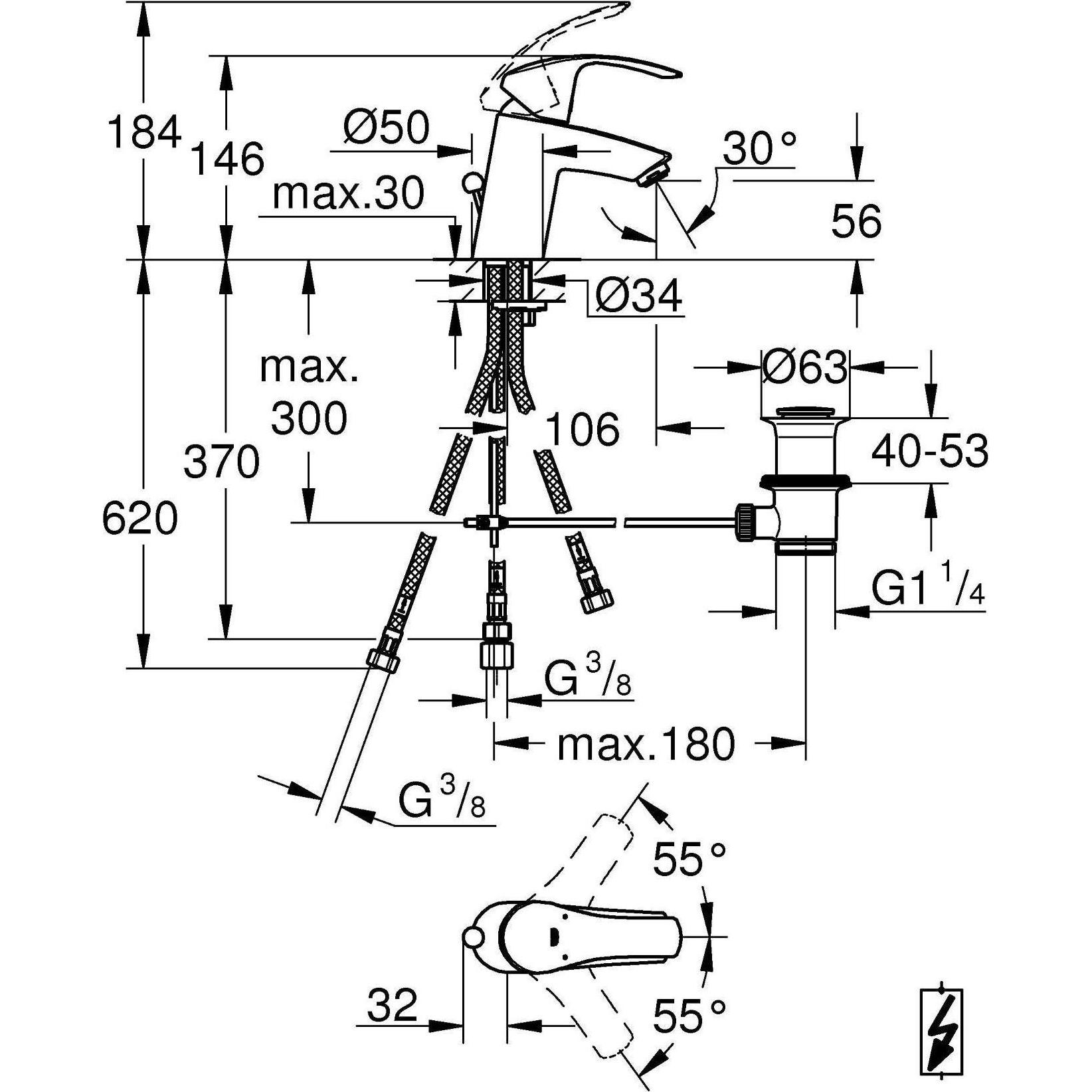 Thumbnail - Grohe, Badarmatur, Eurosmart Einhand-Waschtischbatterie S-Size