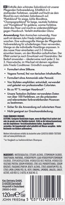 Nährwerte und Zutaten John Frieda Salon Blonde (Champagnerblond)