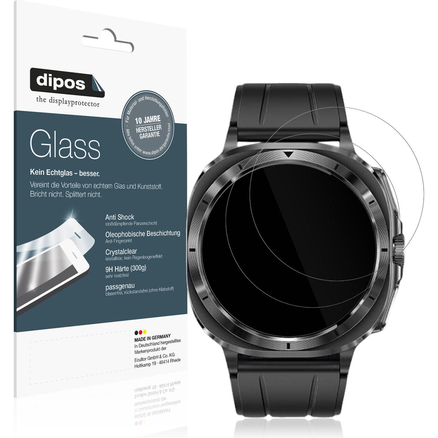 Dipos Anti-Shock Displayschutz 9H, Smartwatch Schutzfolie, Transparent