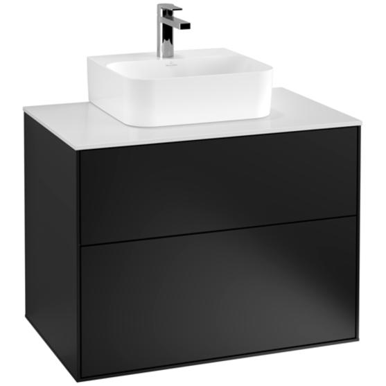 Villeroy & Boch, Waschbeckenunterschrank, V&B Waschtischunterschrank FINION 800x603x501mm AP Glas wh ma bl ma lacq.