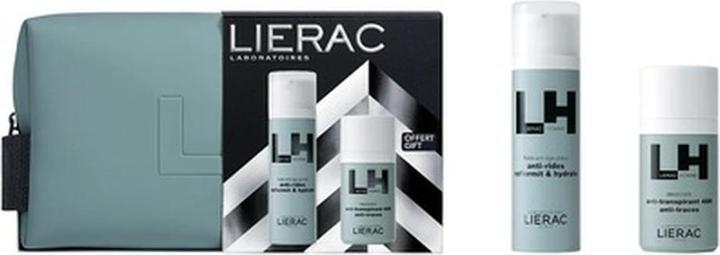 Lierac Homme Antiaging Emulsion 50ml Rollon Deodorant 50ml Cosmetic Bag (Körperpflegeset)