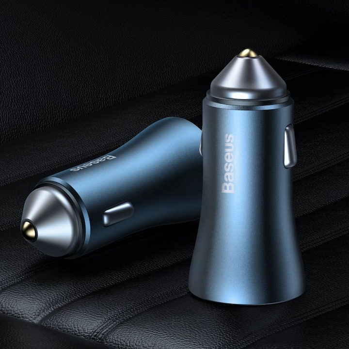 Produktbild Baseus Golden Contactor Pro car charger, 2x USB, 40W (blue)