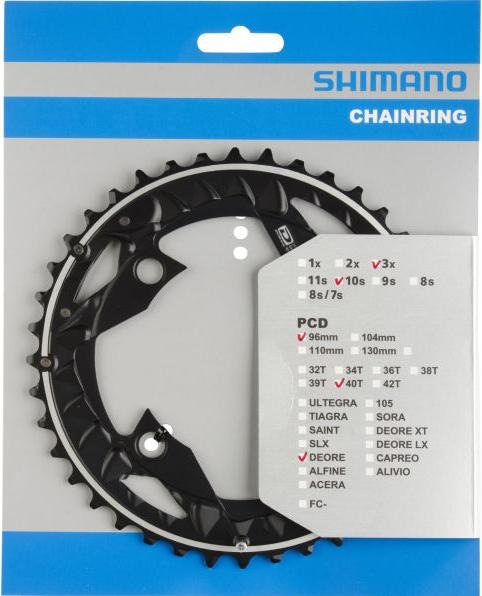 Actual product image Shimano Chainring Deore FC-M612 40 T, 96mm (40)
