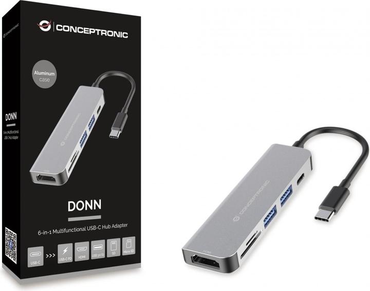 Produktbild Conceptronic DONN02G (USB-C, 6 Ports)