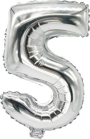 Produktbild Papstar Folienballon "Zahlen", Ziffer: 5, silber (1 x)