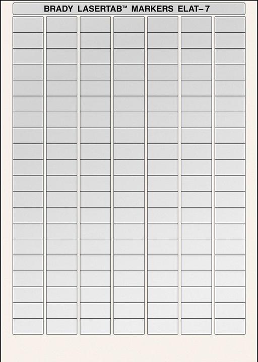 Image du produit Brady ELAT-7-773, polyester métallisé, argent, 25 x 13 mm, adhésif permanent, Din A4, 7 pistes (2.50 cm)