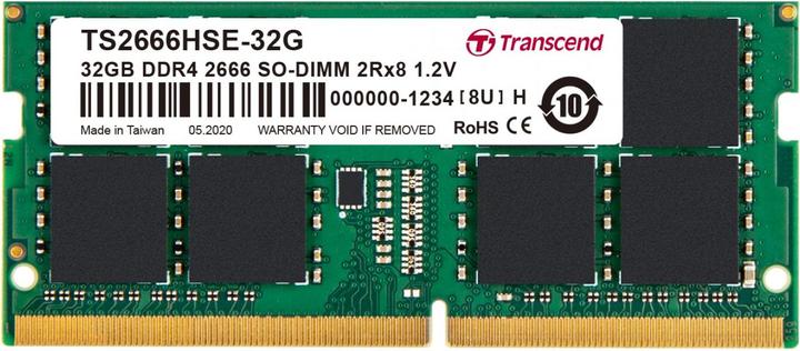 Produktbild Transcend SO DDR4 PC 2666 CL19 TSModul, TS2666HSE-32G (2 x 8GB, 2666 MHz, DDR4-RAM, SO-DIMM)