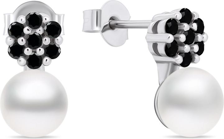 Produktbild Brilio Silver - Unmissable pearl earrings withack zircons EA612WBC