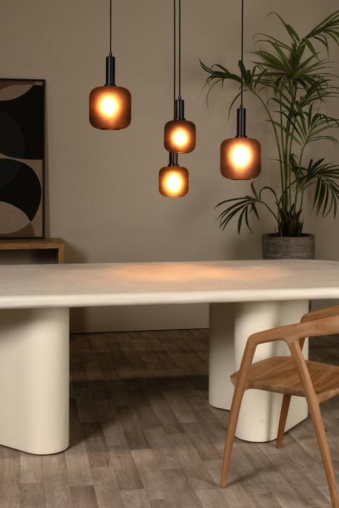 Actual product image Lucide hanglamp 4xe27 bruin/zwart glass (E27)