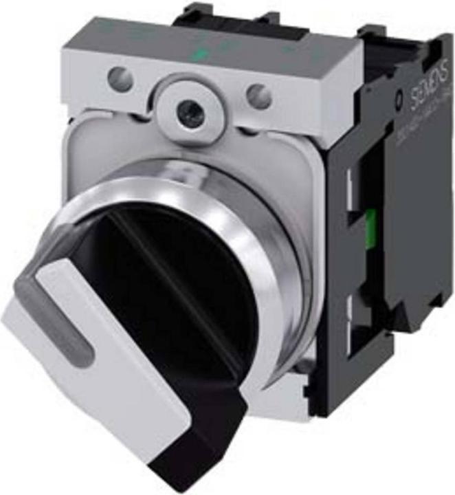 Actual product image Siemens Selector switch 22mm black O-I 1NO1NC