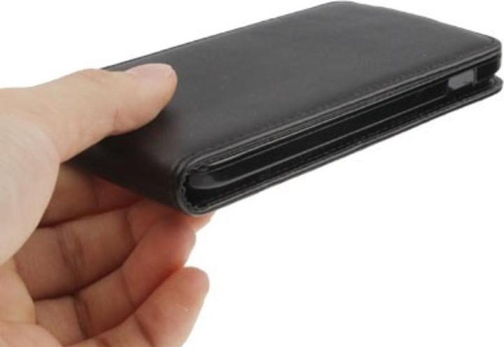 Actual product image König Design Pure Color Vertical Flip Phone Case for LG Nexus 4/E960 (Black) (LG Nexus 4)