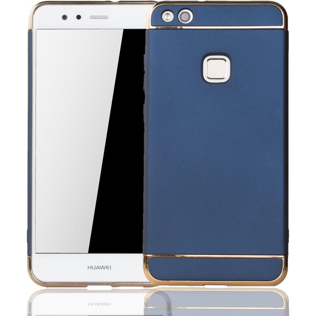 König Design Handy Hülle Schutz Case für Huawei P10 Lite Bumper 3 in 1 Cover Chrom Etui Blau (Huawei P10 Lite), Smartpho...