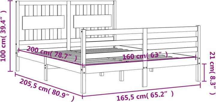 Actual product image vidaXL Bettrahmen (200 x 200 cm)