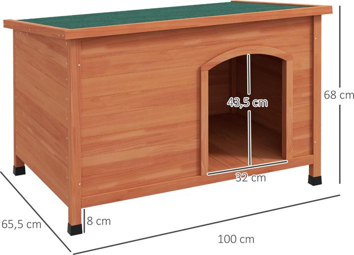 Produktbild PawHut Hundehütte Tannenholz Orange (Hundehütte)