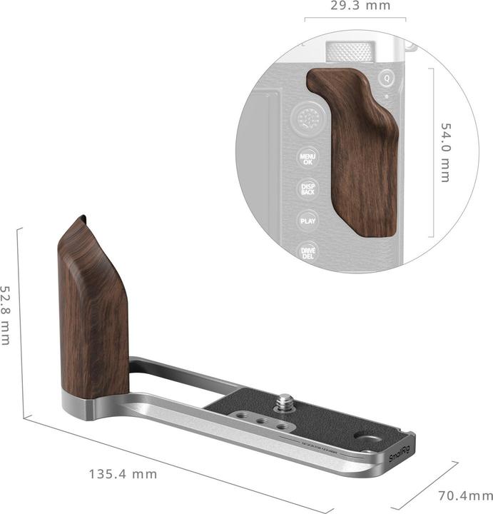 Produktbild SmallRig L-Winkel mit Holzgriff für FUJIFILM GFX100RF Silber
