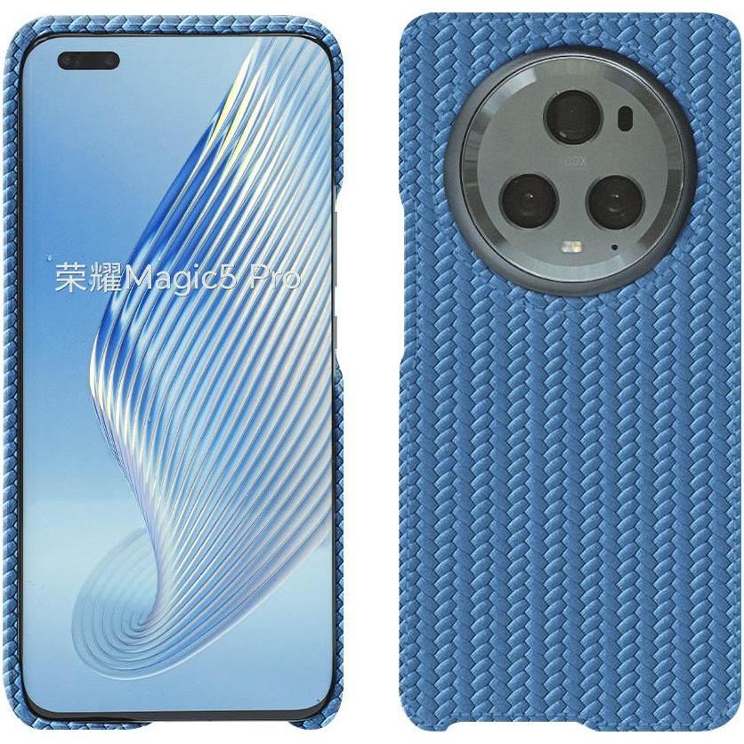 Noreve Lederschutzhülle (Honor Magic5 Pro), Smartphone Hülle, Blau