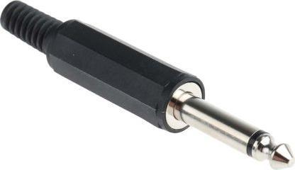 RS PRO Klinken-Stecker 6,35 mm Gerade, 2-polig S/W, Lötanschluss Kabelmontage