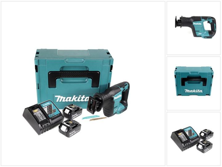 Actual product image Makita DJR 188 RGJ Cordless Reciprocating Saw 18 V Brushless reciprocating saw in Makpac + 2x 6.0 Ah
