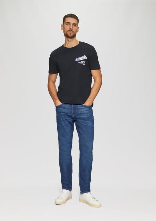 Produktbild S.Oliver T-Shirt Baumwoll-T-Shirt mit Frontprint und Flammgarnstruktur (XL)